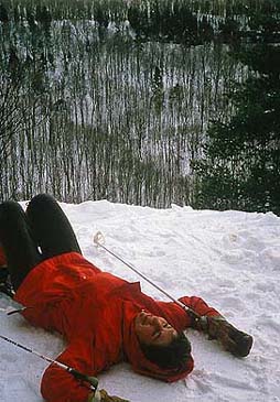 skier on a break